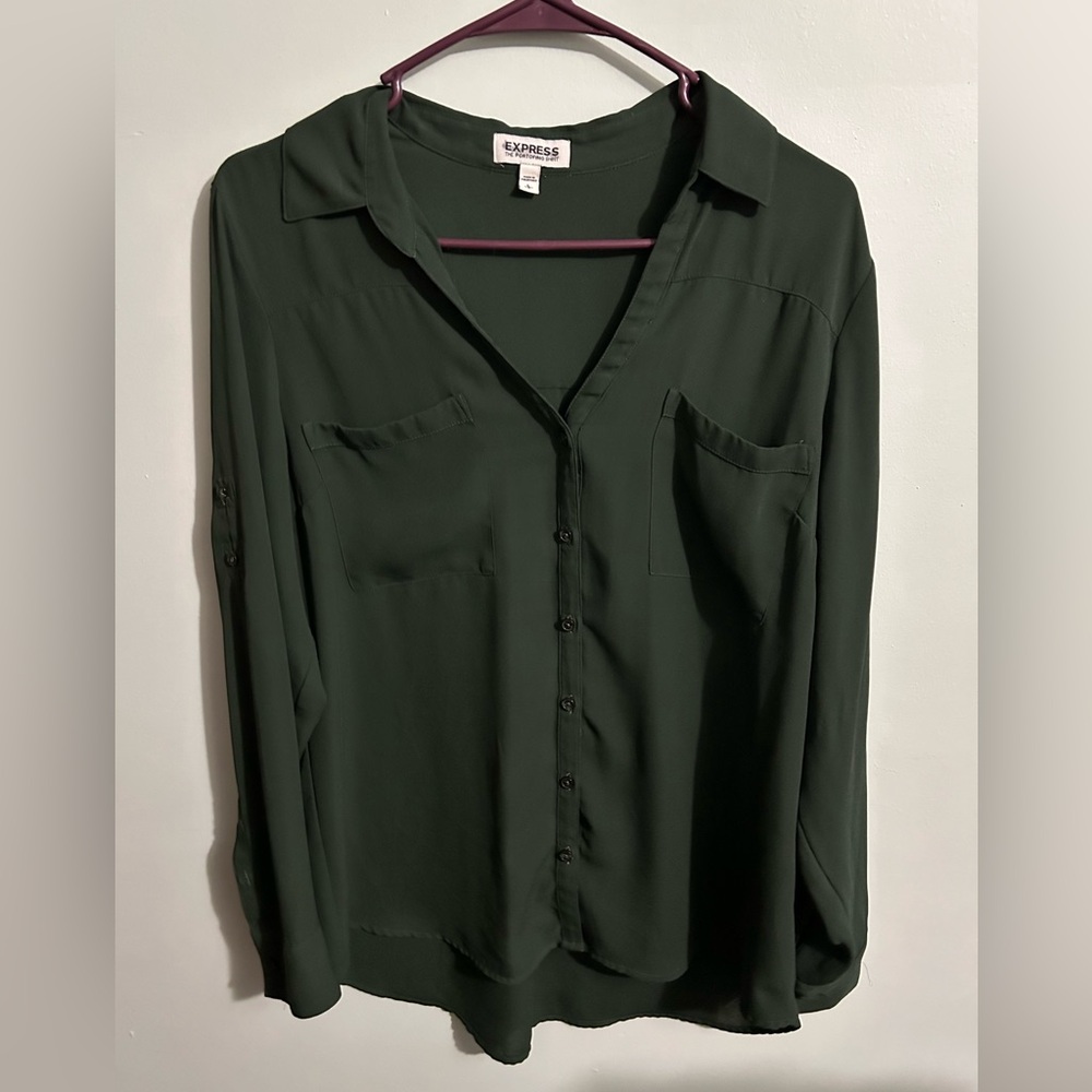 Long sleeve sheer button up